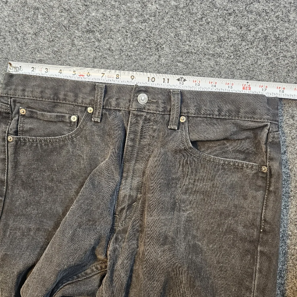 Levis 505 Jeans Mens 36x32 Black Gray Wash Straight‎ Leg Denim Faded